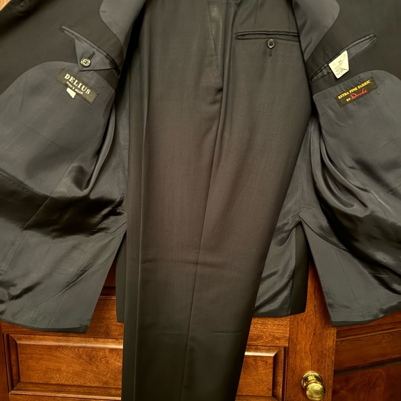 Black 2 pc. 3 button mens suit - Picture 3 of 3